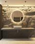 Bagno in stile contemporaneo in tavernetta